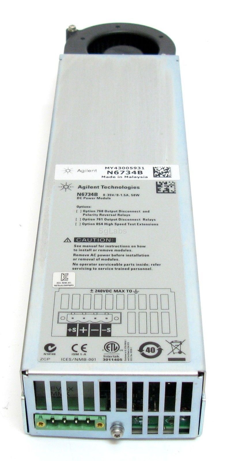 Keysight N6734B Dc Power Module, 35V, 1.5A, 50W